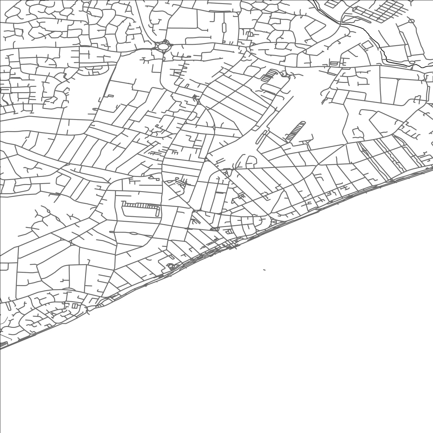 ROAD MAP OF CLACTON-ON-SEA, UNITED KINGDOM BY MAPBAKES