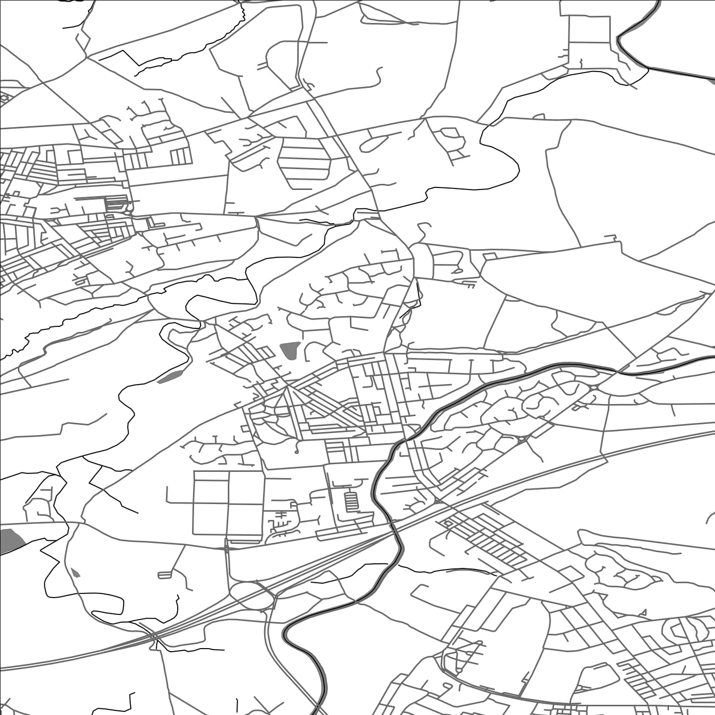 ROAD MAP OF CLAYTON LE MOORS, UNITED KINGDOM BY MAPBAKES