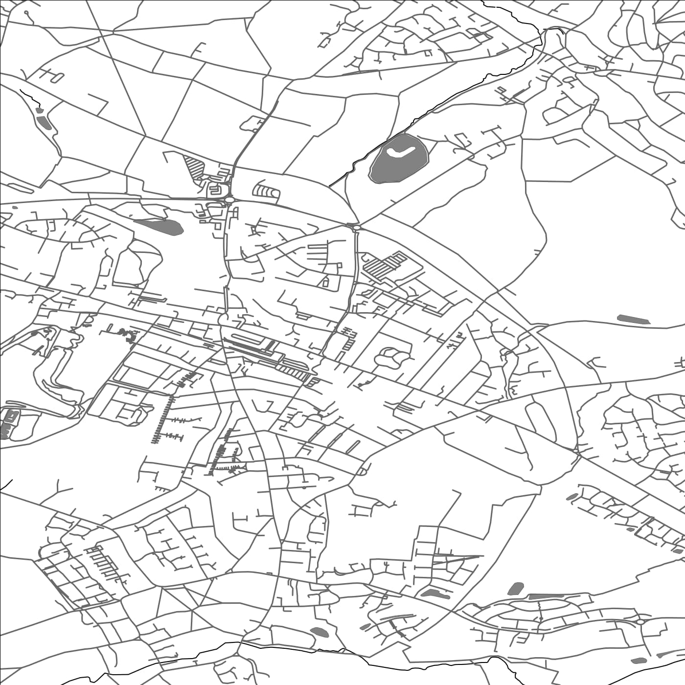 ROAD MAP OF COALVILLE, UNITED KINGDOM BY MAPBAKES