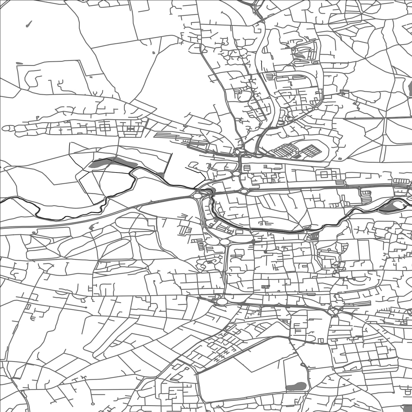 ROAD MAP OF COLCHESTER, UNITED KINGDOM BY MAPBAKES