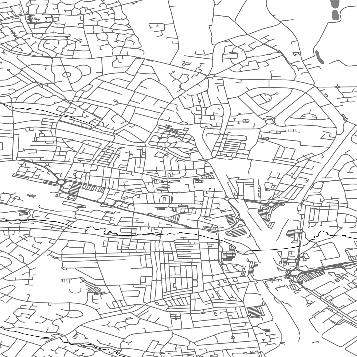 ROAD MAP OF CREWE, UNITED KINGDOM BY MAPBAKES