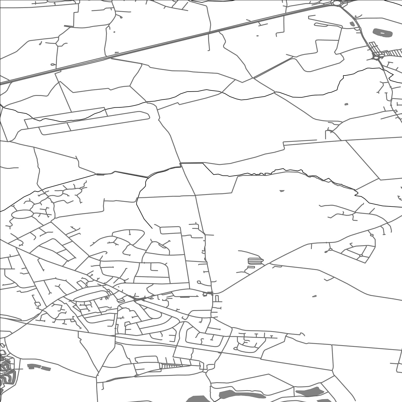 ROAD MAP OF CULCHETH AND GLAZEBURY, UNITED KINGDOM BY MAPBAKES