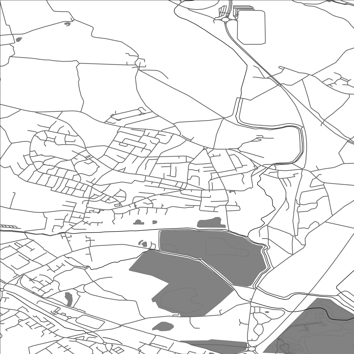 ROAD MAP OF DARFIELD, UNITED KINGDOM BY MAPBAKES