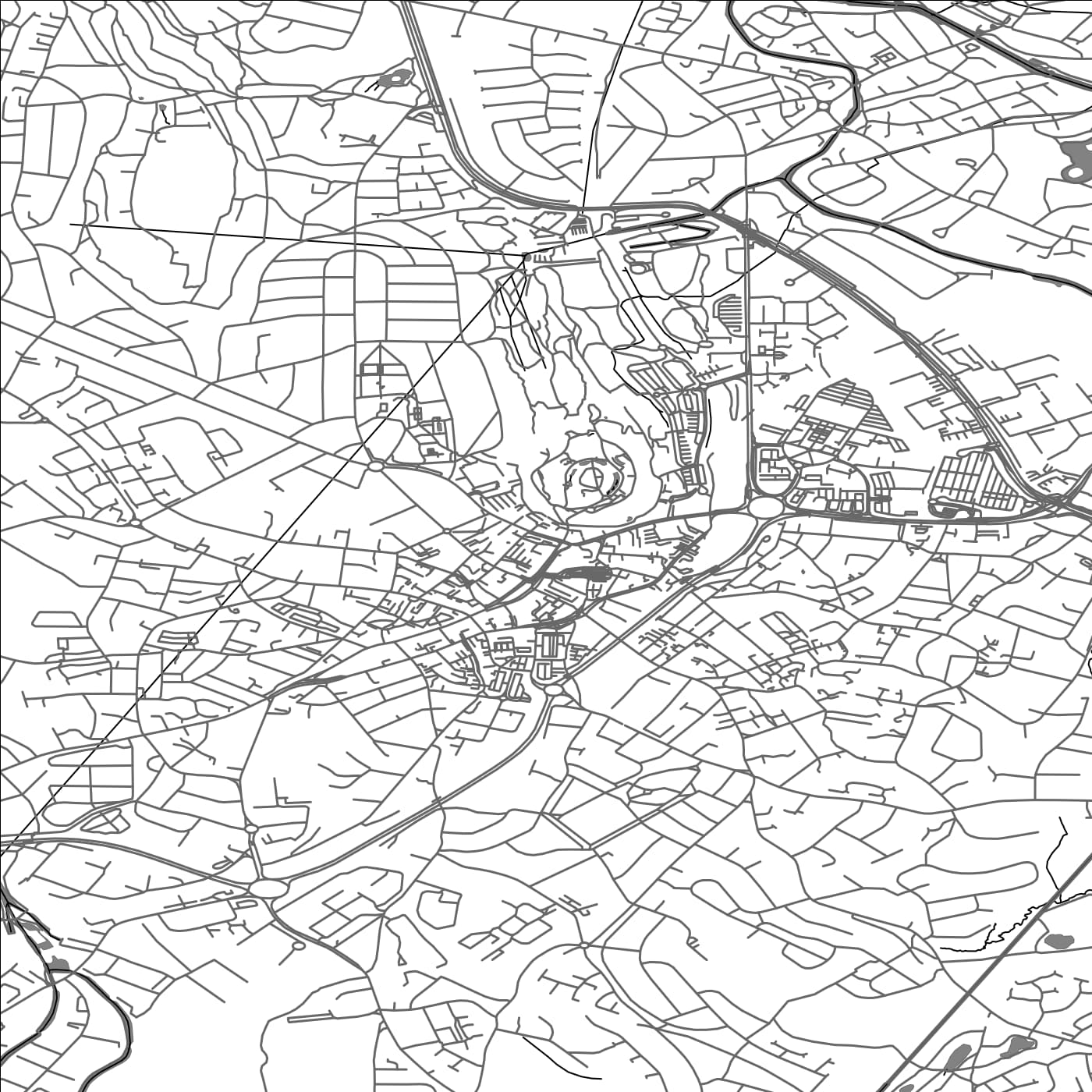 ROAD MAP OF DUDLEY, UNITED KINGDOM BY MAPBAKES