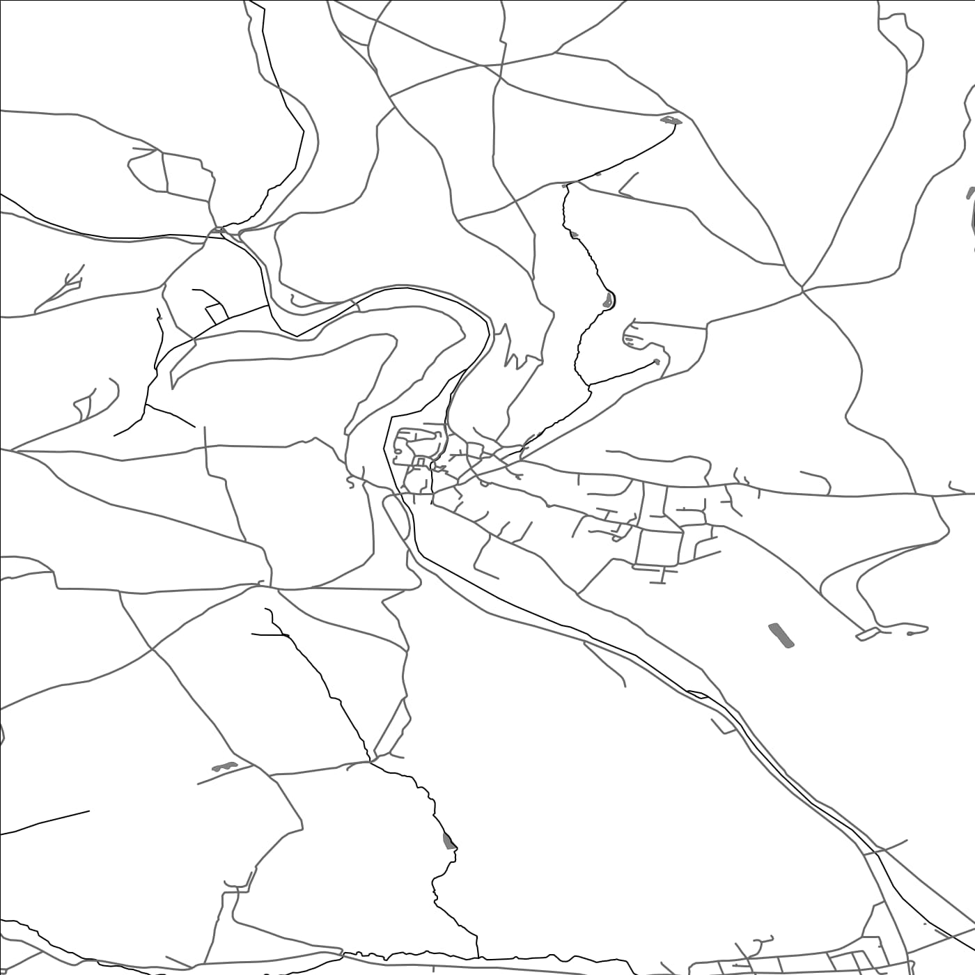 ROAD MAP OF DULVERTON, UNITED KINGDOM BY MAPBAKES