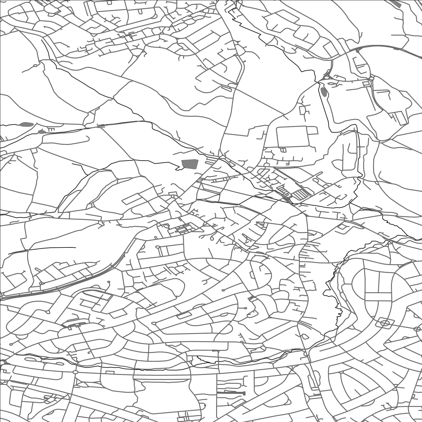 ROAD MAP OF ECCLESFIELD, UNITED KINGDOM BY MAPBAKES