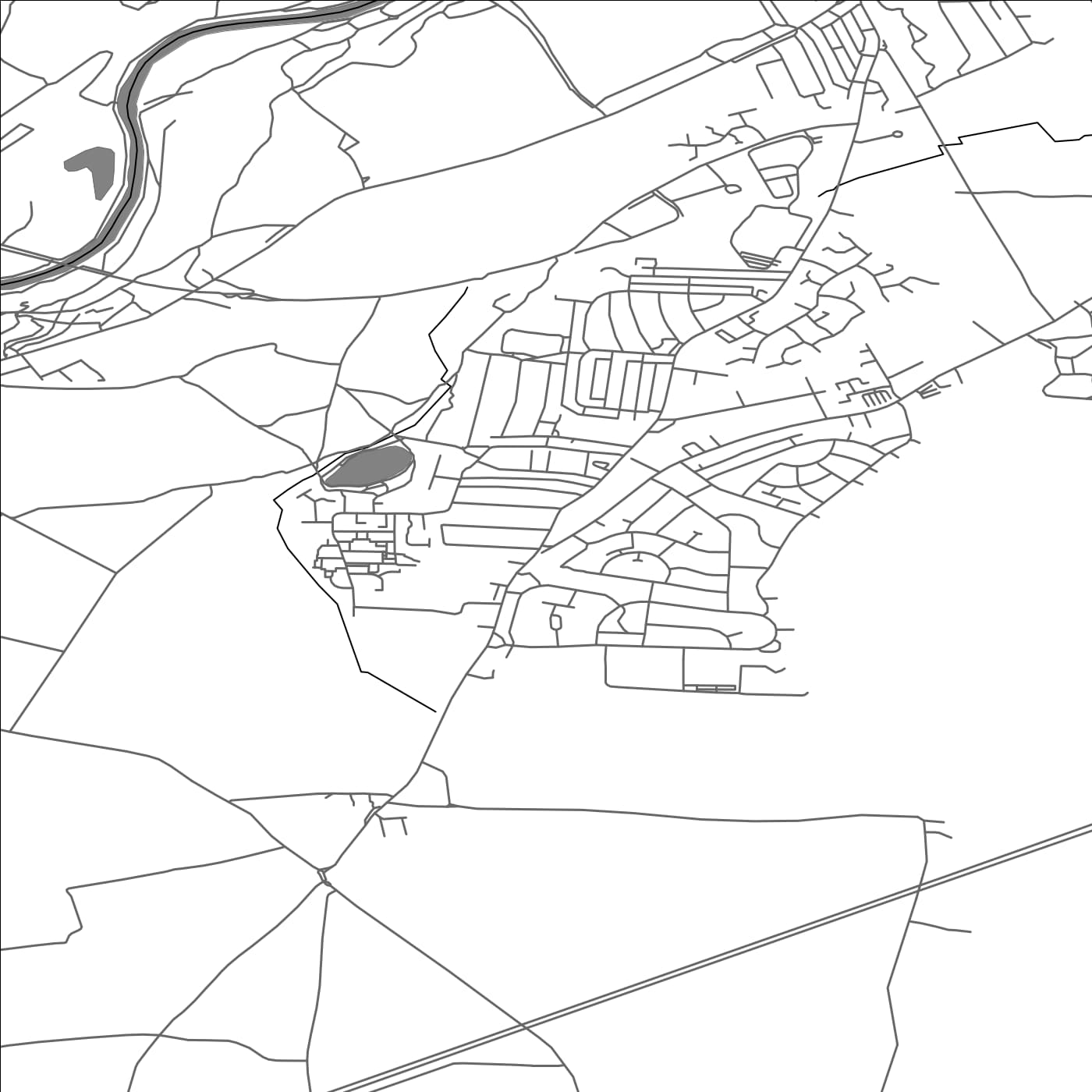 ROAD MAP OF EDLINGTON, UNITED KINGDOM BY MAPBAKES