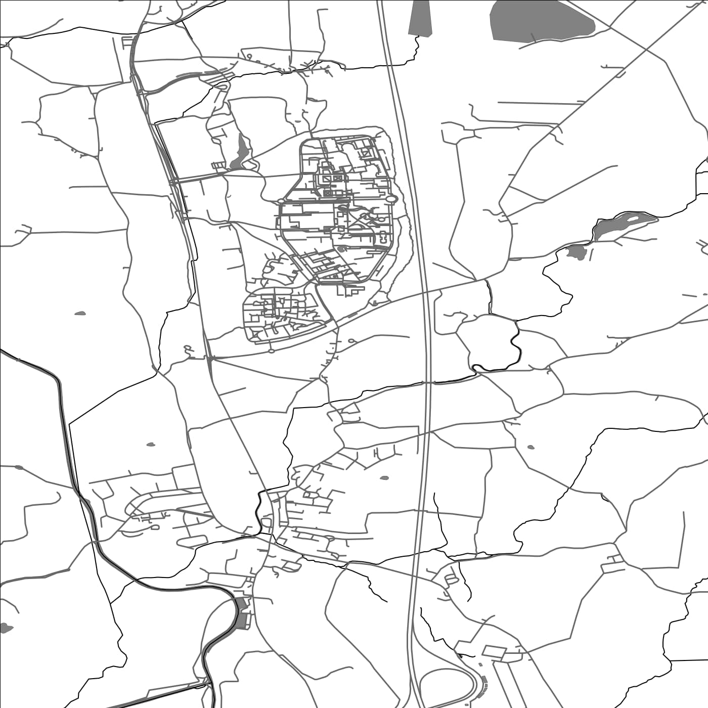 ROAD MAP OF ELLEL, UNITED KINGDOM BY MAPBAKES