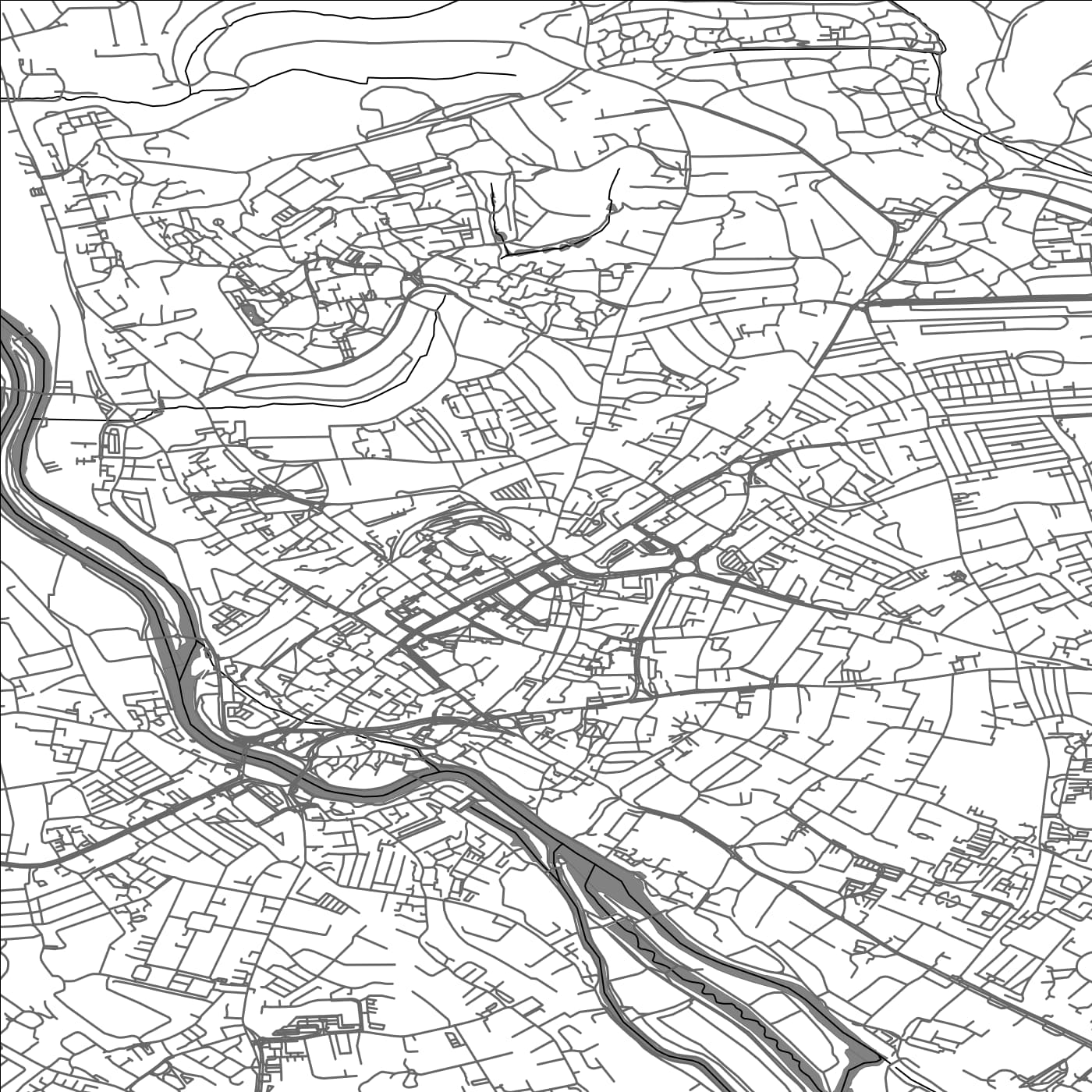 ROAD MAP OF EXETER, UNITED KINGDOM BY MAPBAKES