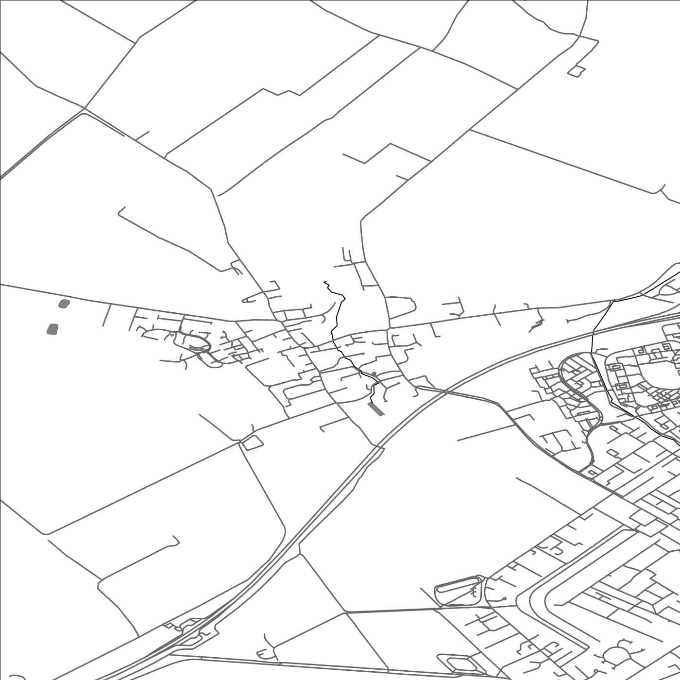 ROAD MAP OF EXNING, UNITED KINGDOM BY MAPBAKES