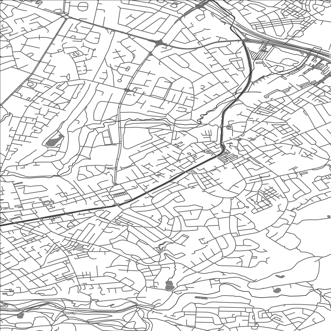 ROAD MAP OF FAILSWORTH, UNITED KINGDOM BY MAPBAKES