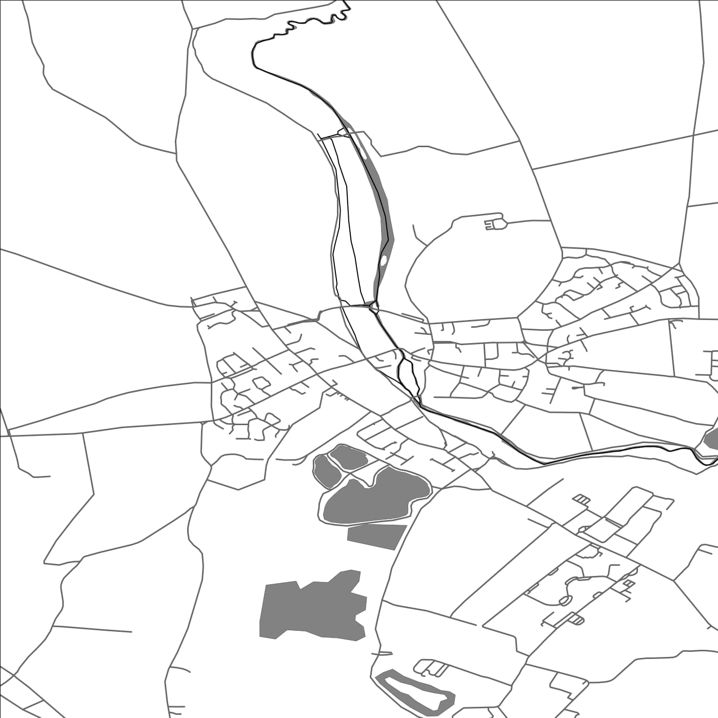 ROAD MAP OF FAIRFORD, UNITED KINGDOM BY MAPBAKES