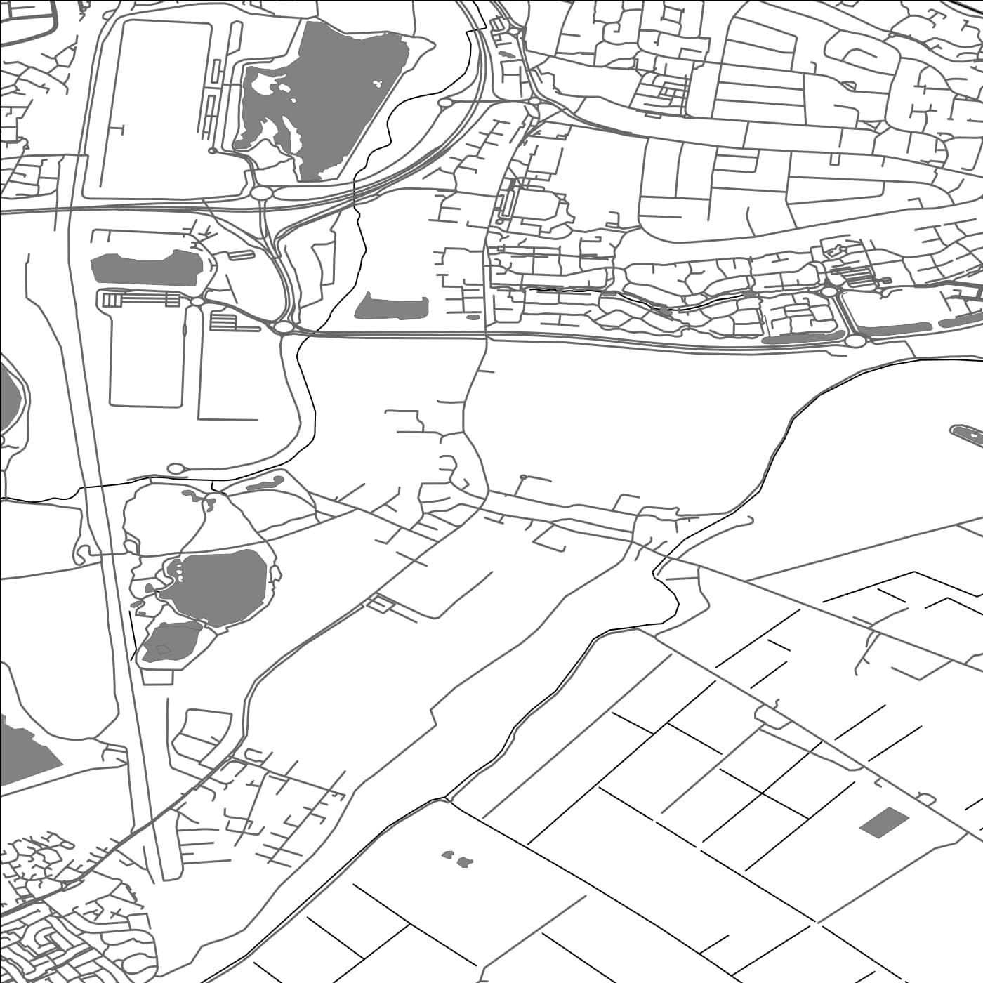 ROAD MAP OF FARCET, UNITED KINGDOM BY MAPBAKES