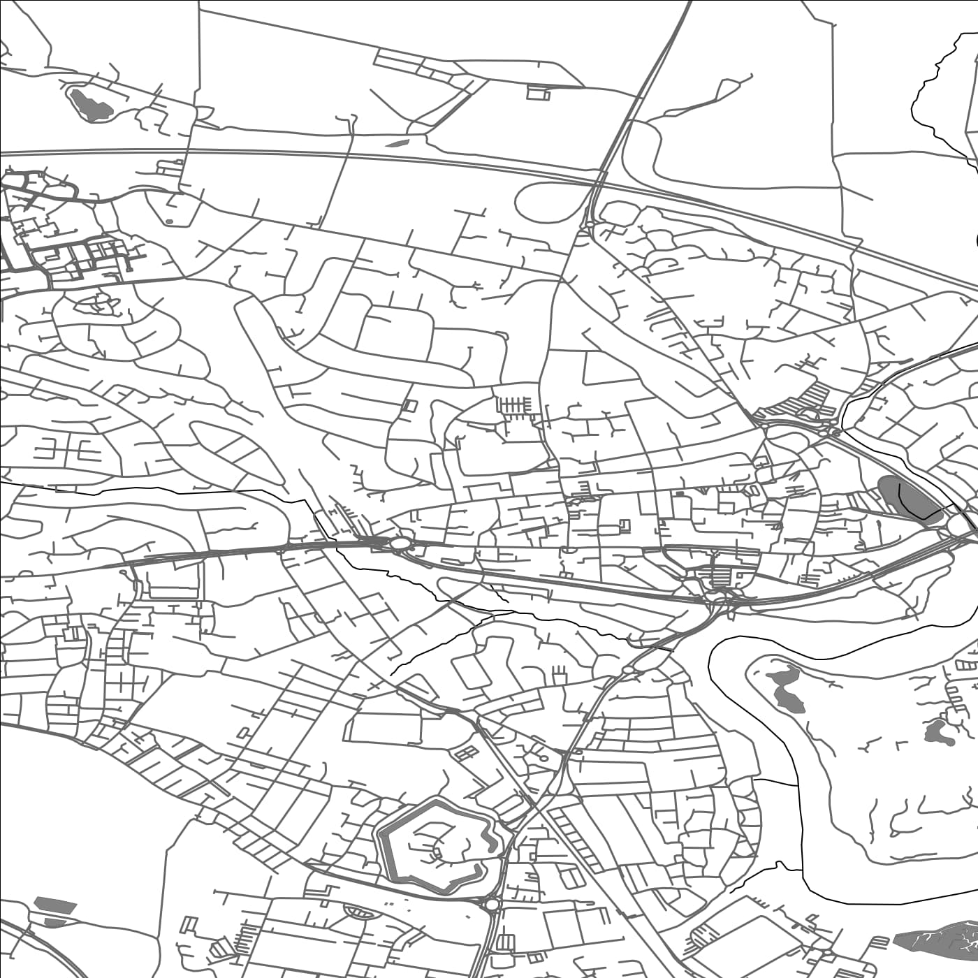 ROAD MAP OF FAREHAM, UNITED KINGDOM BY MAPBAKES