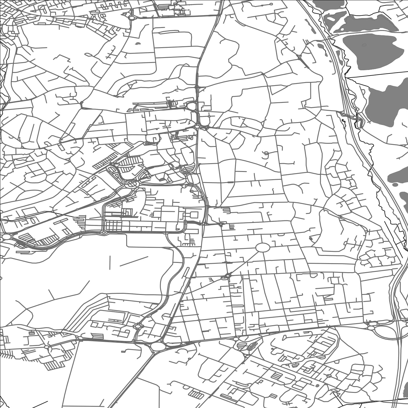 ROAD MAP OF FARNBOROUGH, UNITED KINGDOM BY MAPBAKES