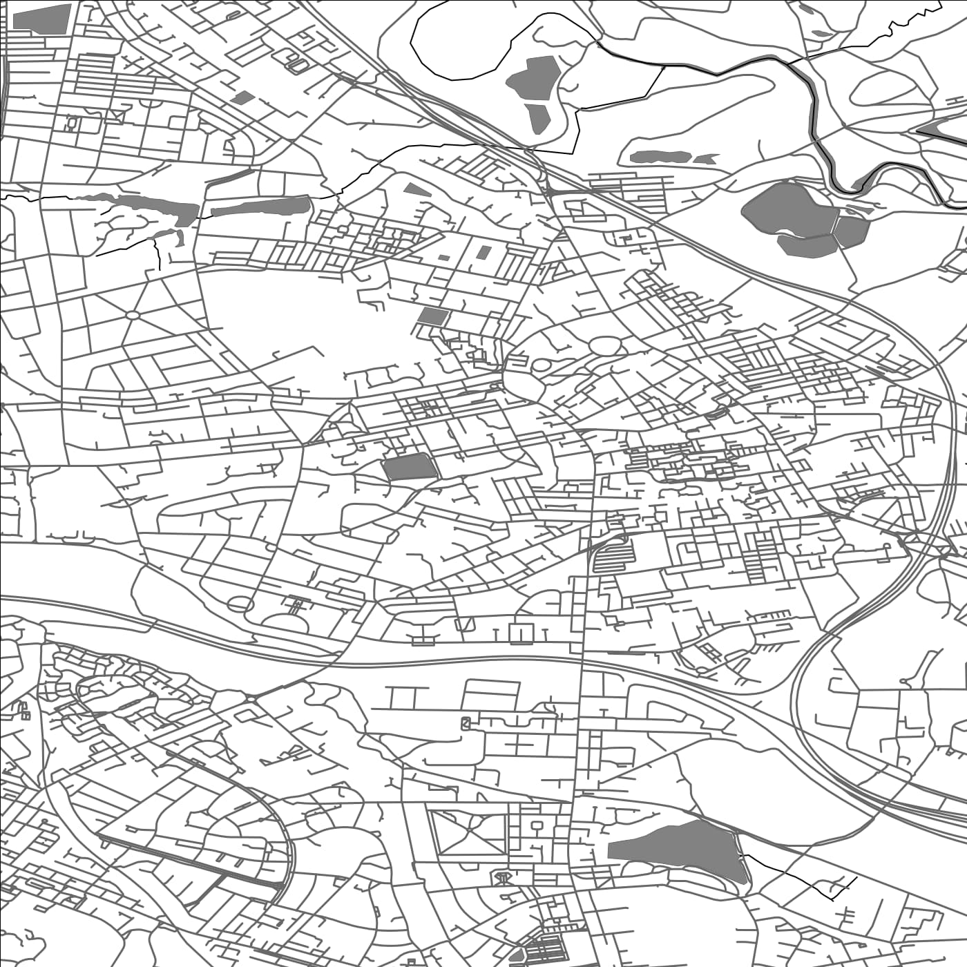 ROAD MAP OF FARNWORTH, UNITED KINGDOM BY MAPBAKES