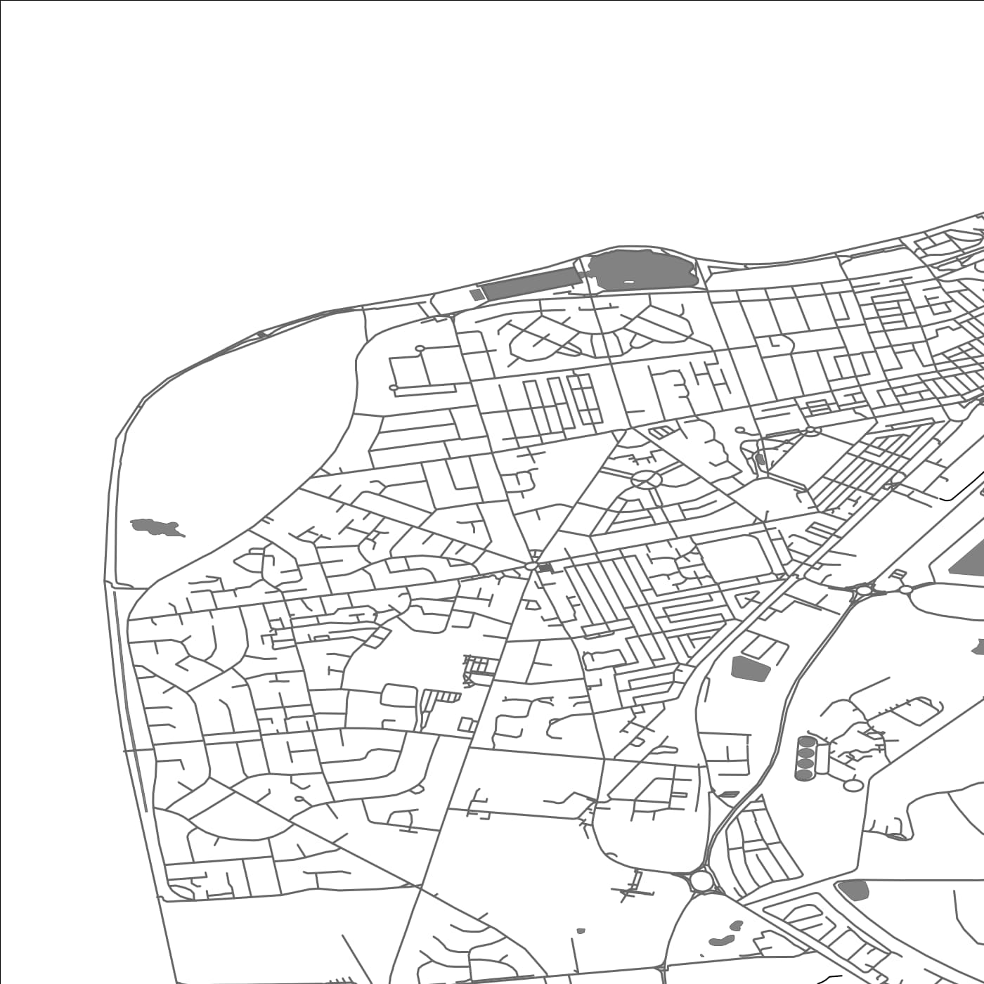 ROAD MAP OF FLEETWOOD, UNITED KINGDOM BY MAPBAKES