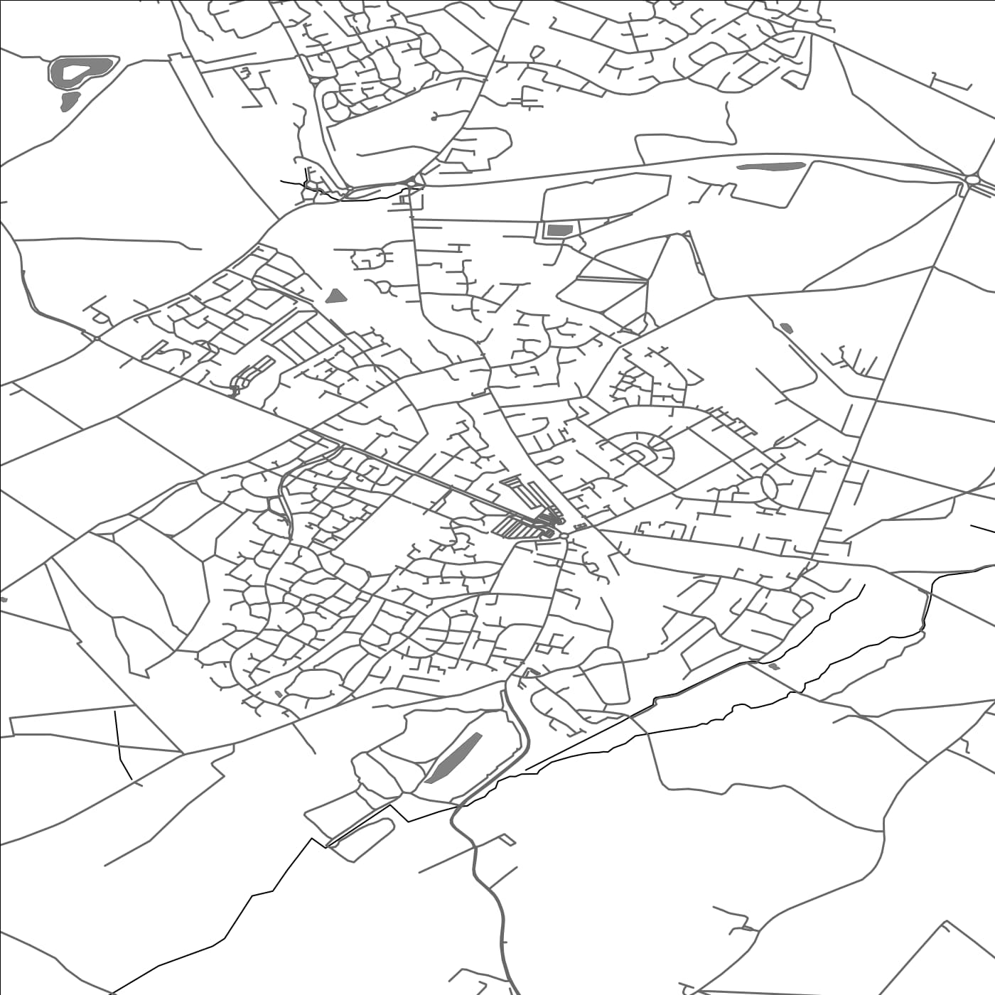 ROAD MAP OF FLITWICK, UNITED KINGDOM BY MAPBAKES