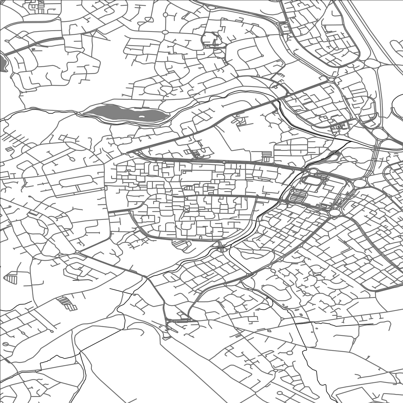 ROAD MAP OF FORDBRIDGE, UNITED KINGDOM BY MAPBAKES