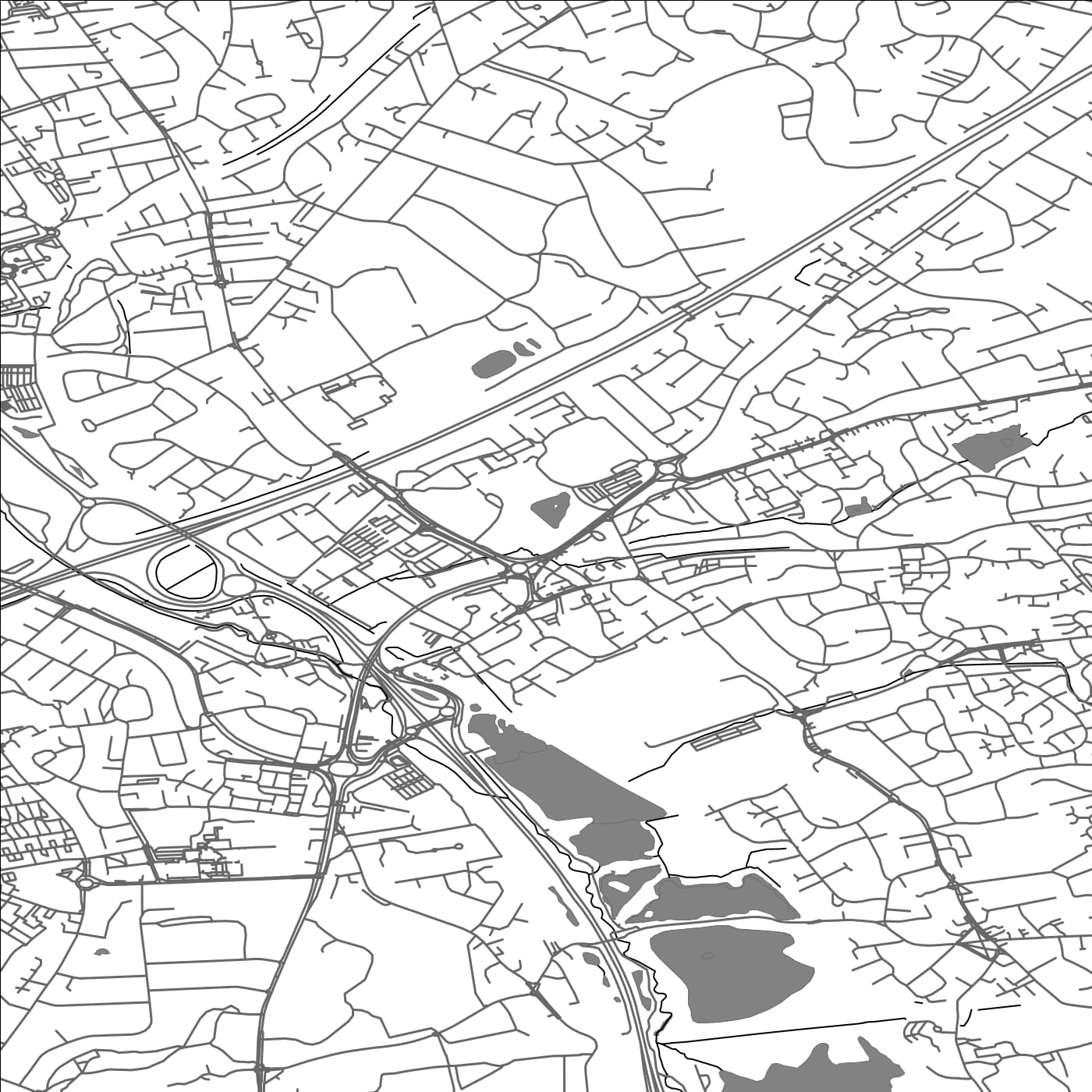 ROAD MAP OF FRIMLEY, UNITED KINGDOM BY MAPBAKES