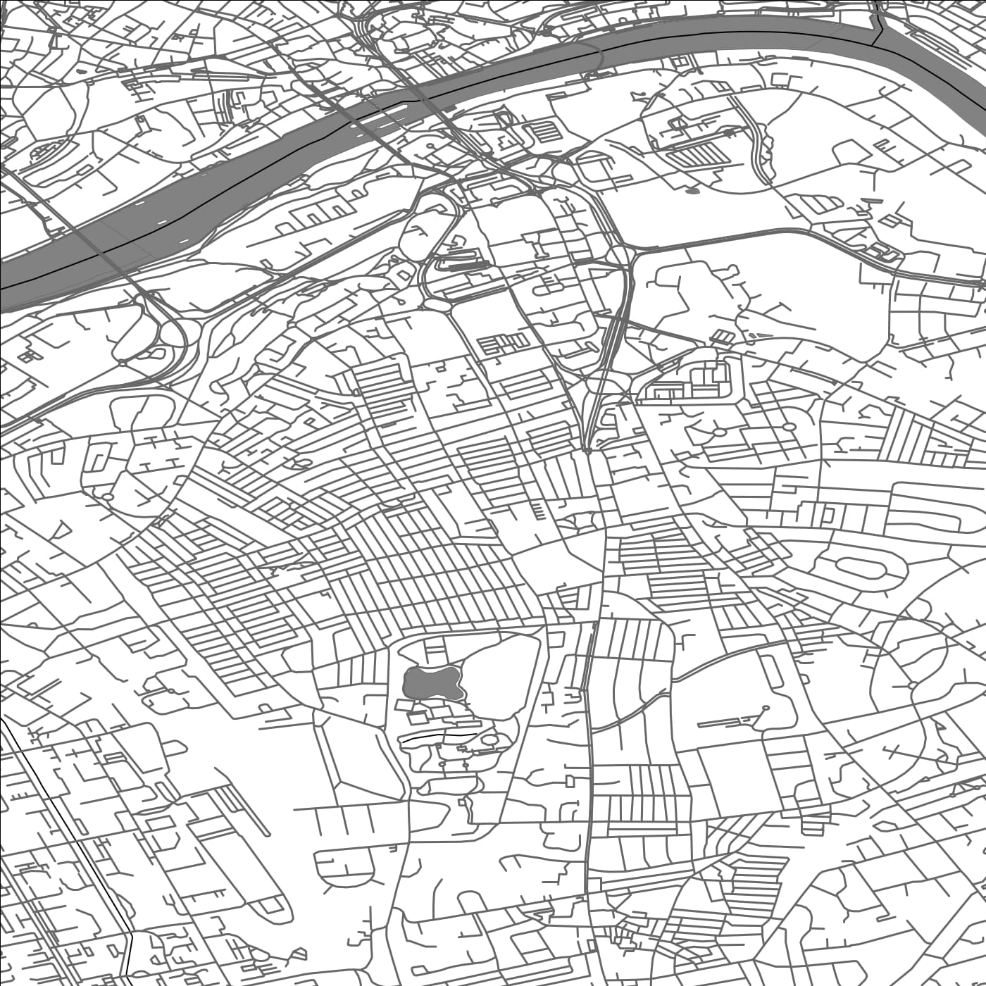 ROAD MAP OF GATESHEAD, UNITED KINGDOM BY MAPBAKES