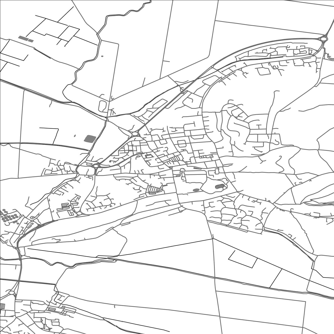 ROAD MAP OF GLASTONBURY, UNITED KINGDOM BY MAPBAKES