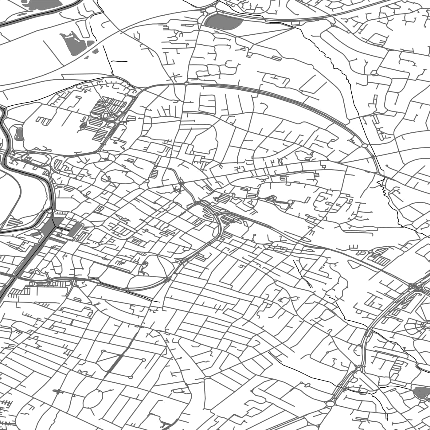 ROAD MAP OF GLOUCESTER, UNITED KINGDOM BY MAPBAKES