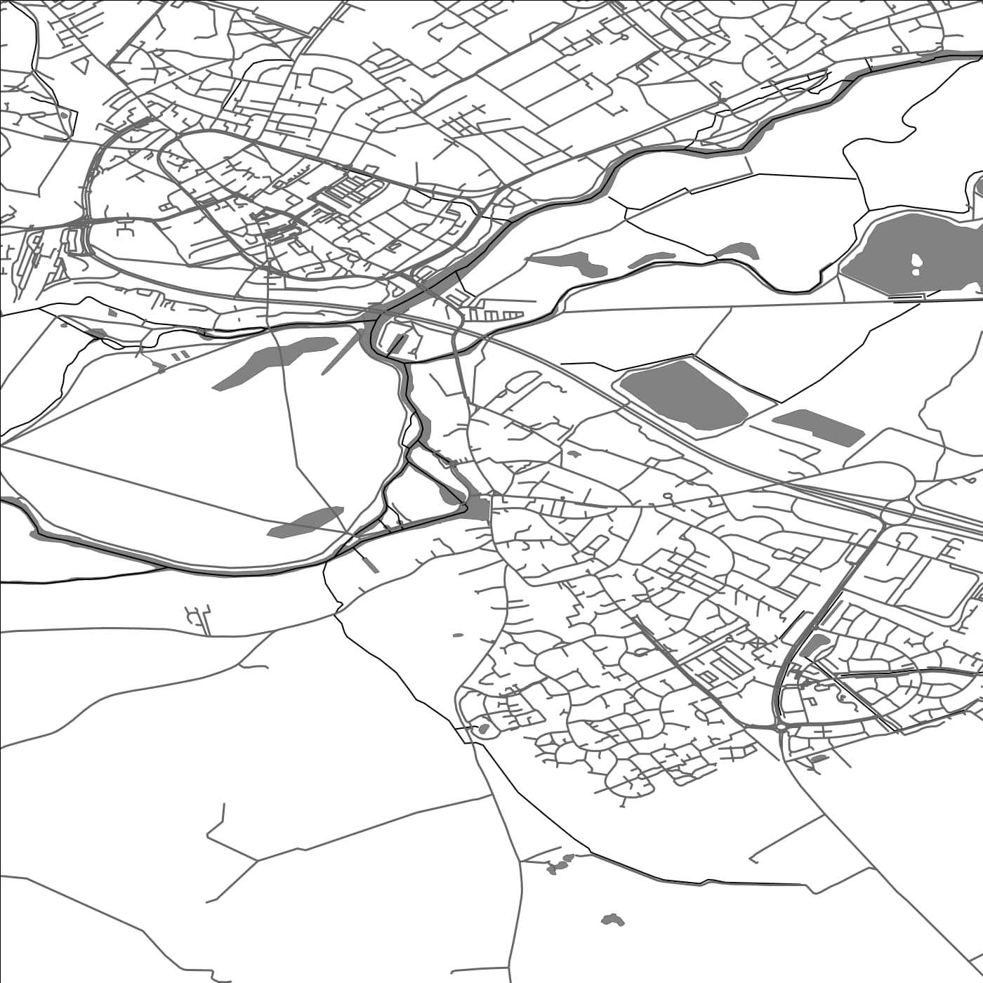 ROAD MAP OF GODMANCHESTER, UNITED KINGDOM BY MAPBAKES