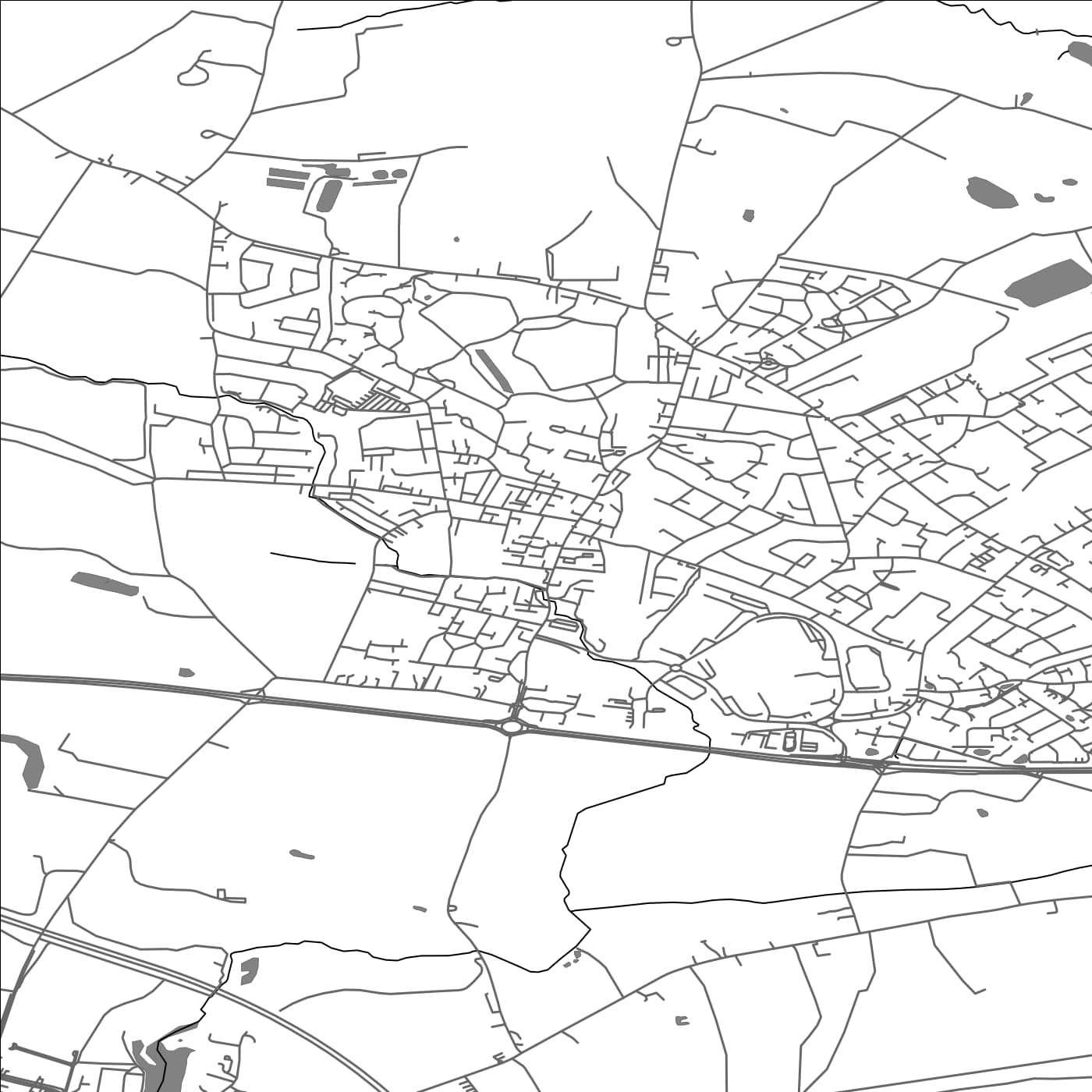 ROAD MAP OF GOLBORNE, UNITED KINGDOM BY MAPBAKES