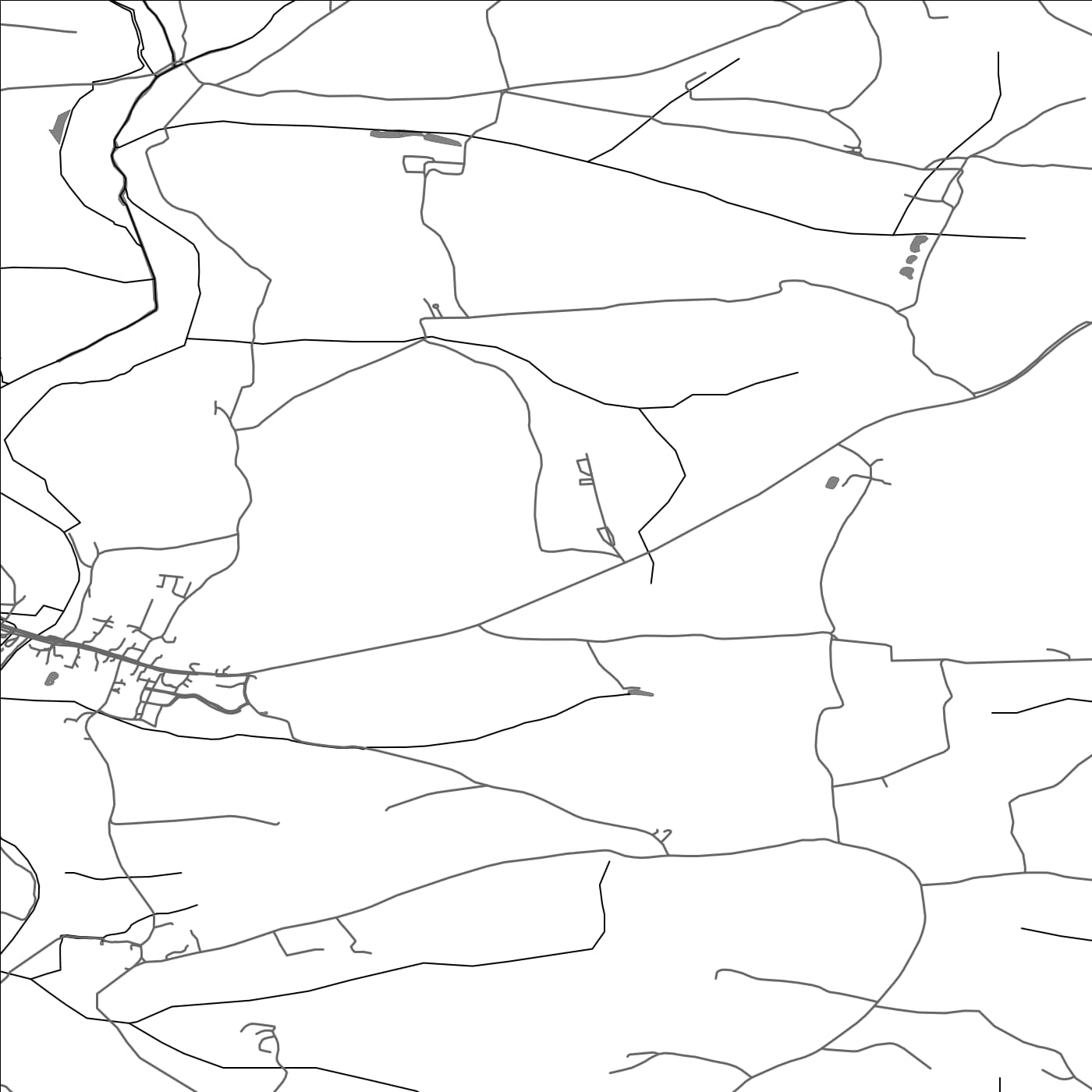 ROAD MAP OF GRAMPOUND WITH CREED, UNITED KINGDOM BY MAPBAKES