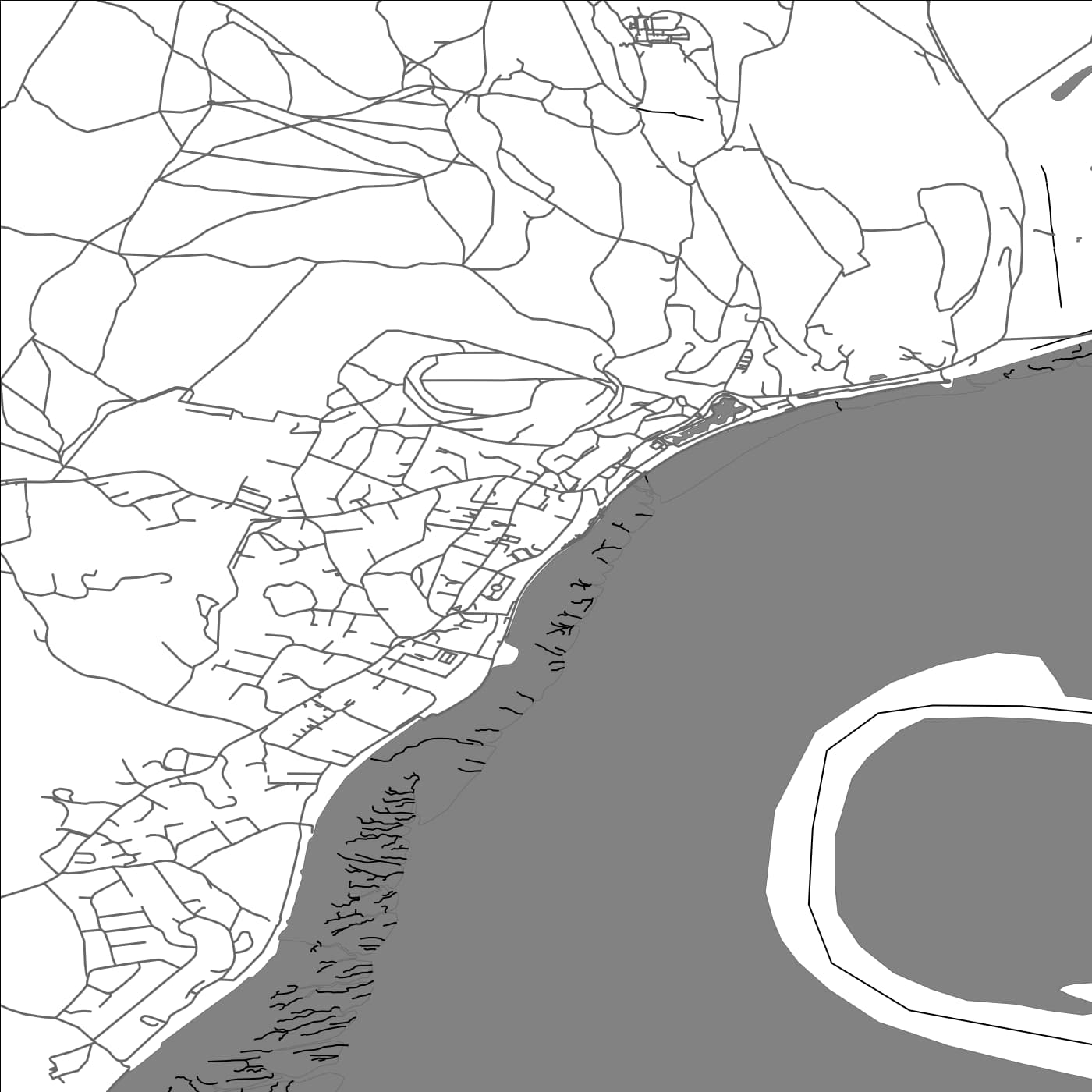 ROAD MAP OF GRANGE-OVER-SANDS, UNITED KINGDOM BY MAPBAKES