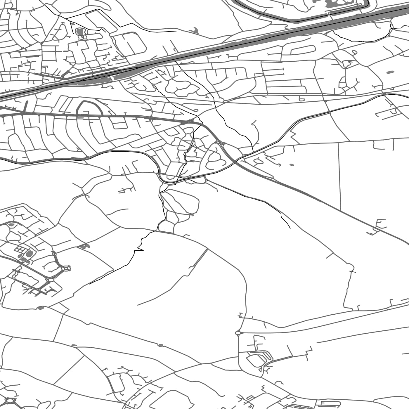 ROAD MAP OF GRAPPENHALL AND THELWALL, UNITED KINGDOM BY MAPBAKES