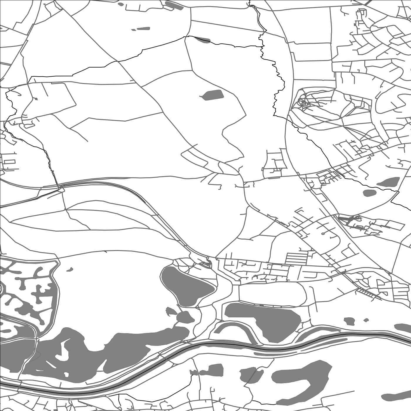 ROAD MAP OF GREAT AND LITTLE PRESTON, UNITED KINGDOM BY MAPBAKES