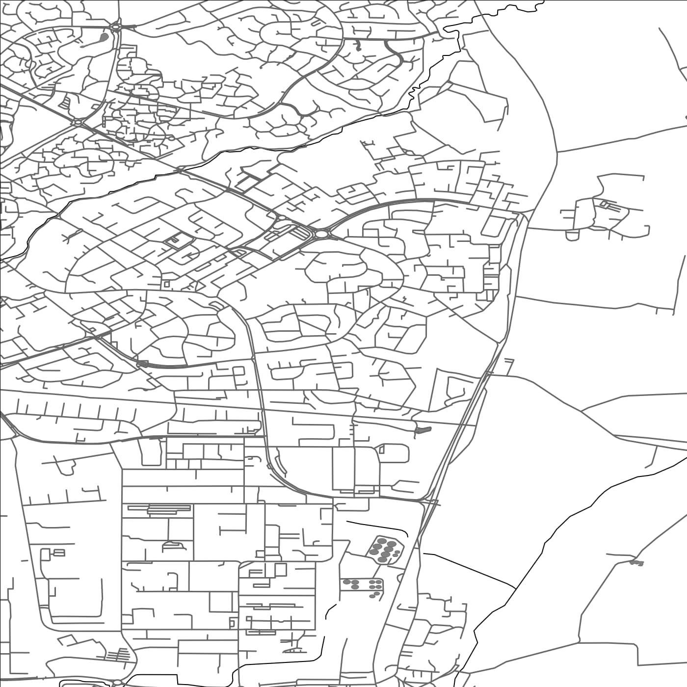 ROAD MAP OF GREAT AYCLIFFE, UNITED KINGDOM BY MAPBAKES