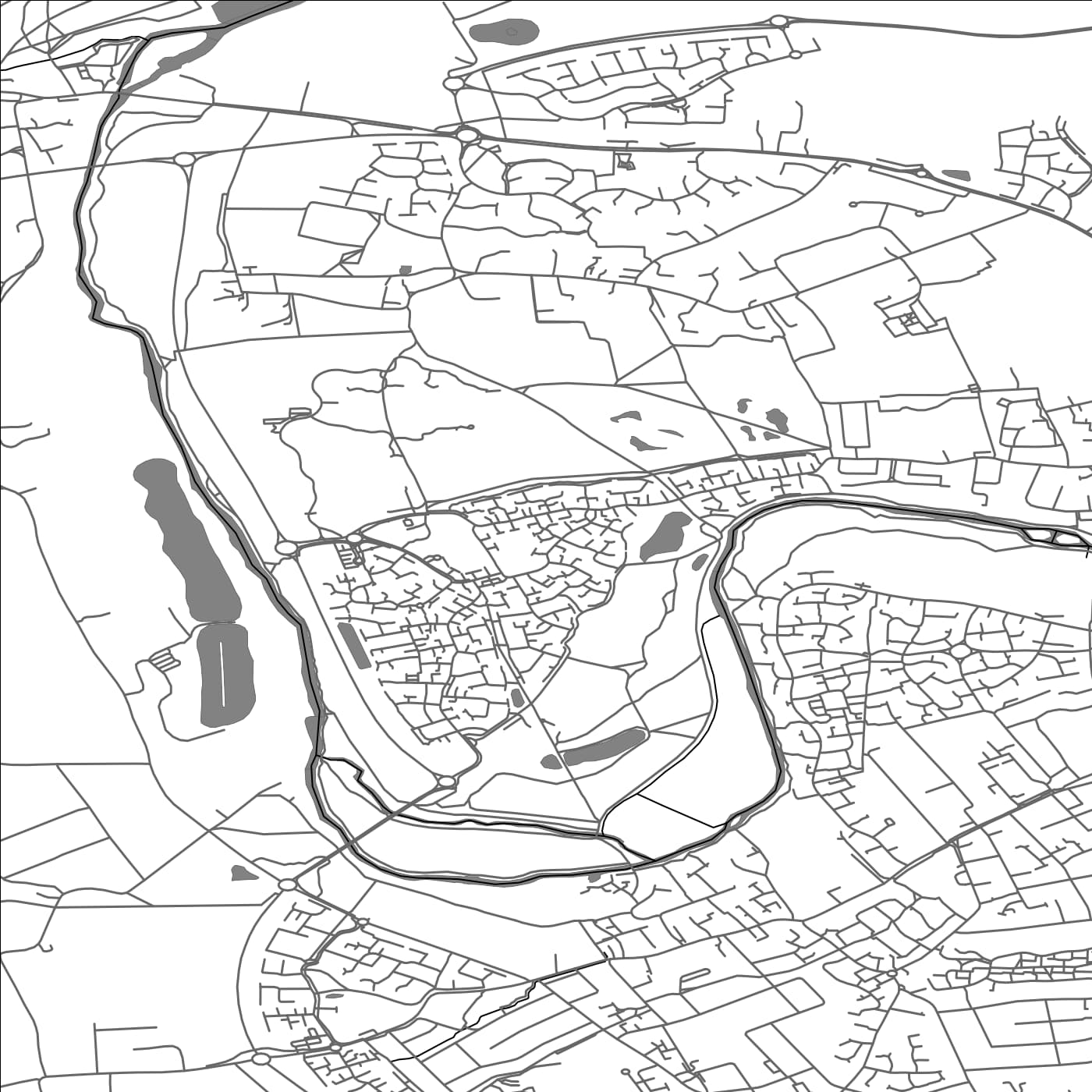 ROAD MAP OF GREAT DENHAM, UNITED KINGDOM BY MAPBAKES