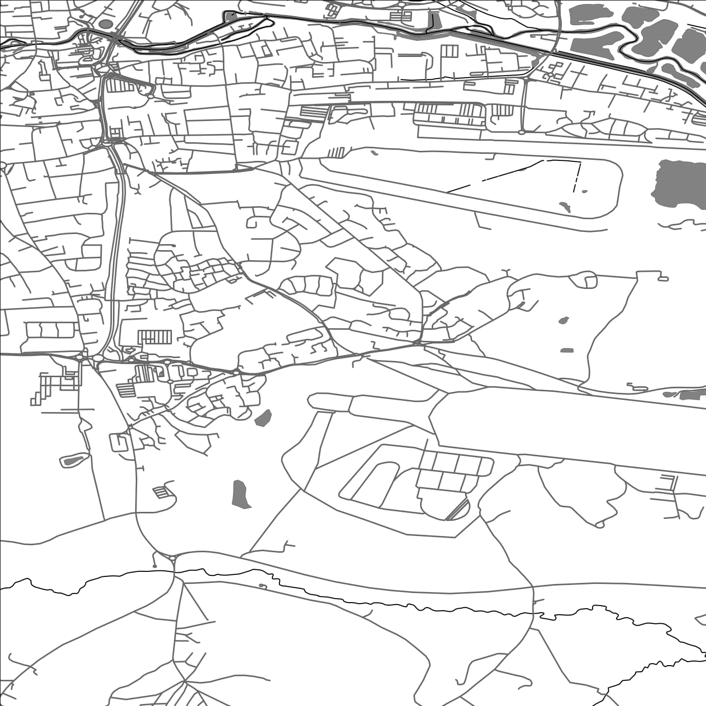 ROAD MAP OF GREENHAM, UNITED KINGDOM BY MAPBAKES