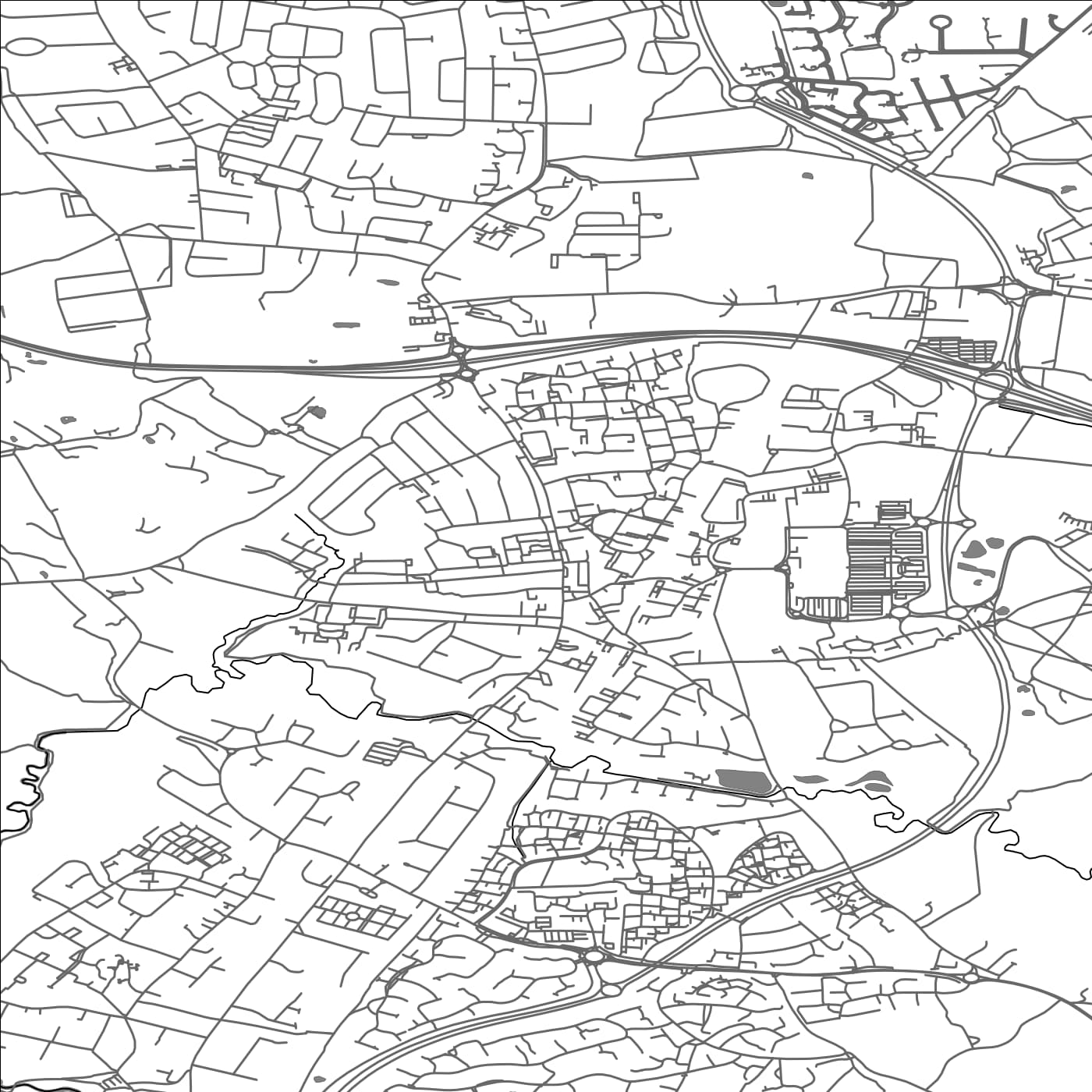 ROAD MAP OF HANDFORTH, UNITED KINGDOM BY MAPBAKES