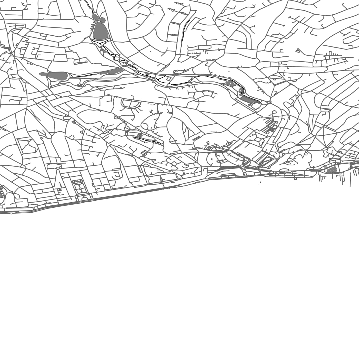 ROAD MAP OF HASTINGS, UNITED KINGDOM BY MAPBAKES