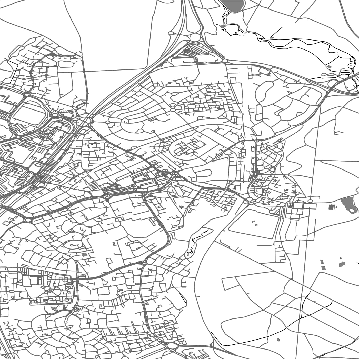 ROAD MAP OF HATFIELD, UNITED KINGDOM BY MAPBAKES