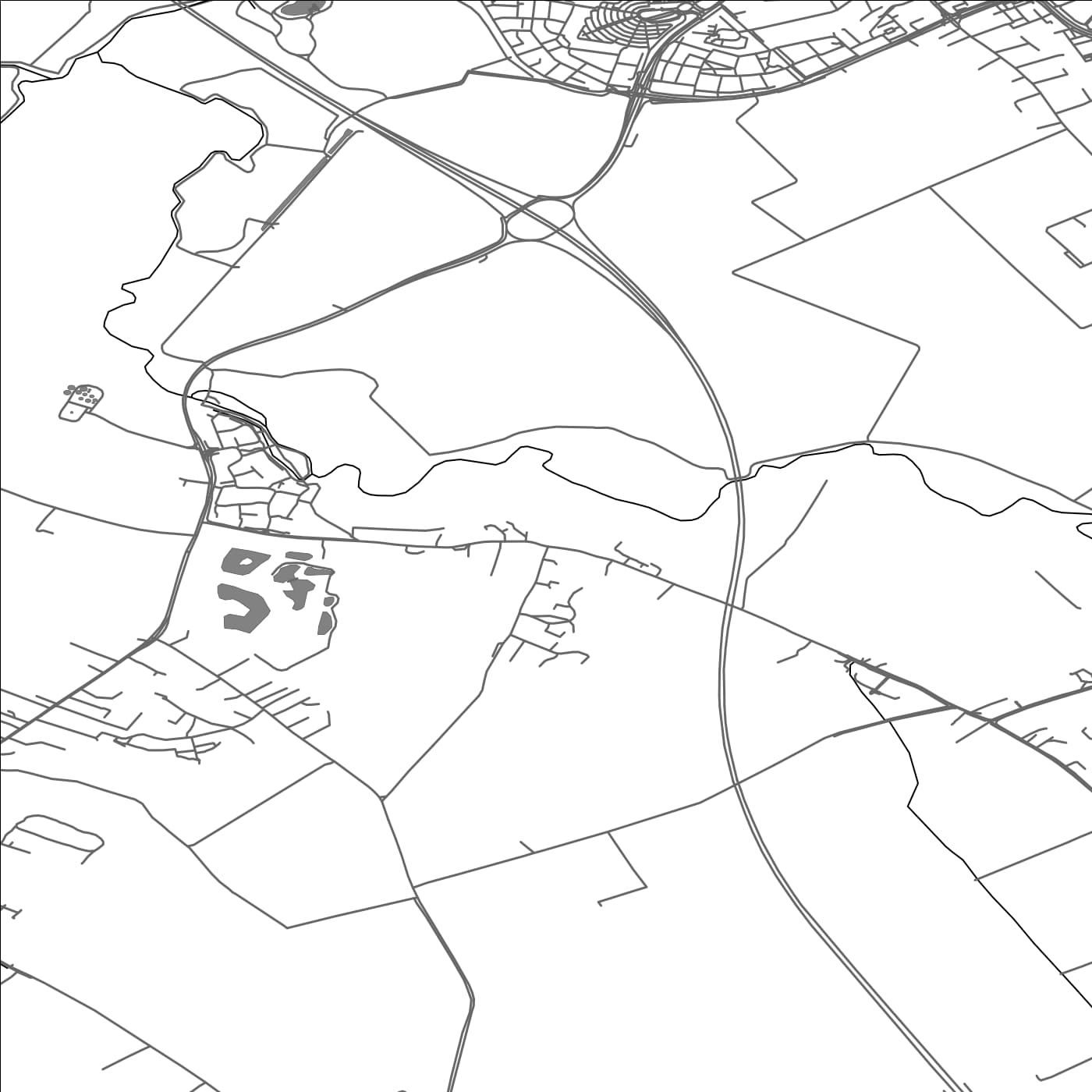 ROAD MAP OF HAUXTON, UNITED KINGDOM BY MAPBAKES