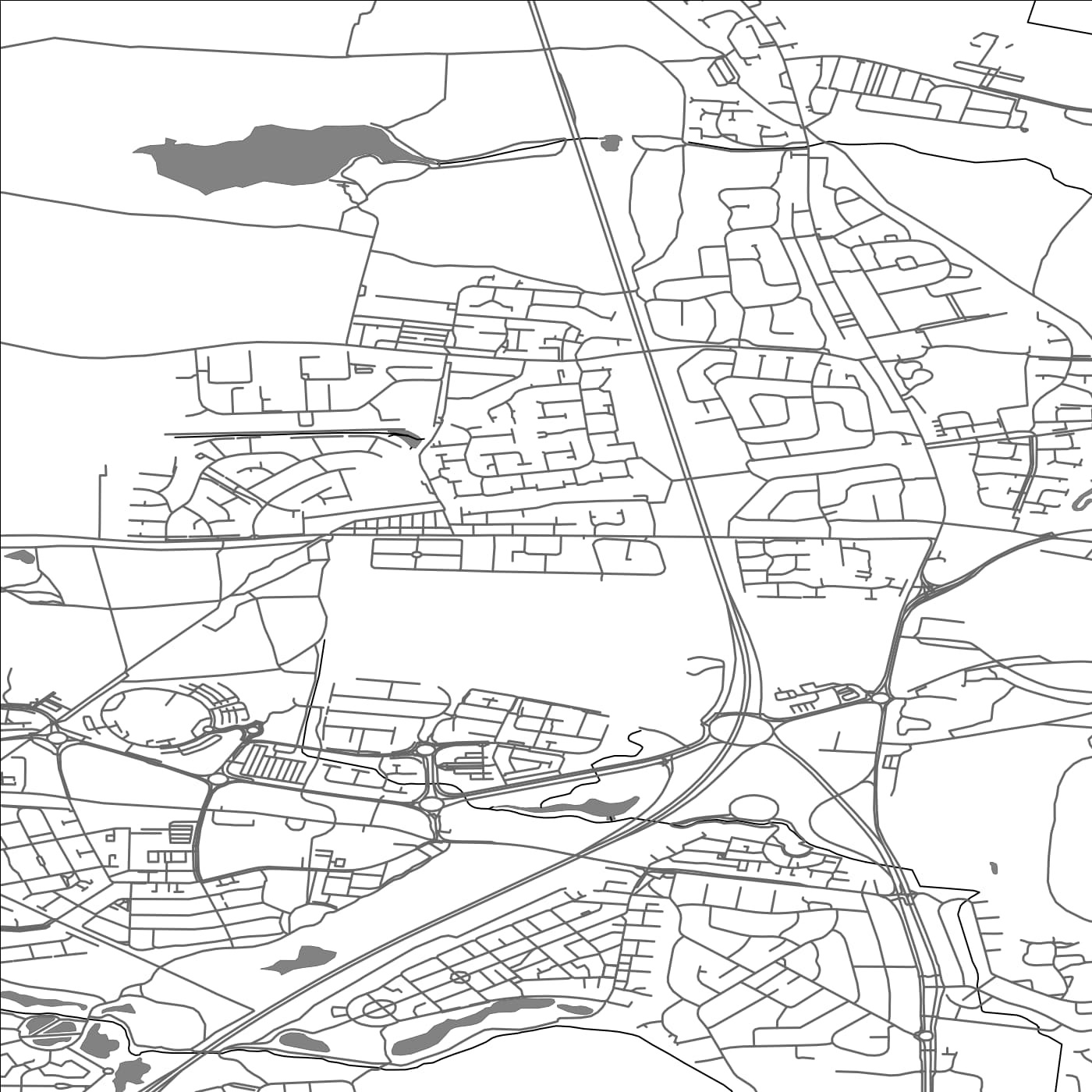 ROAD MAP OF HAZLERIGG, UNITED KINGDOM BY MAPBAKES