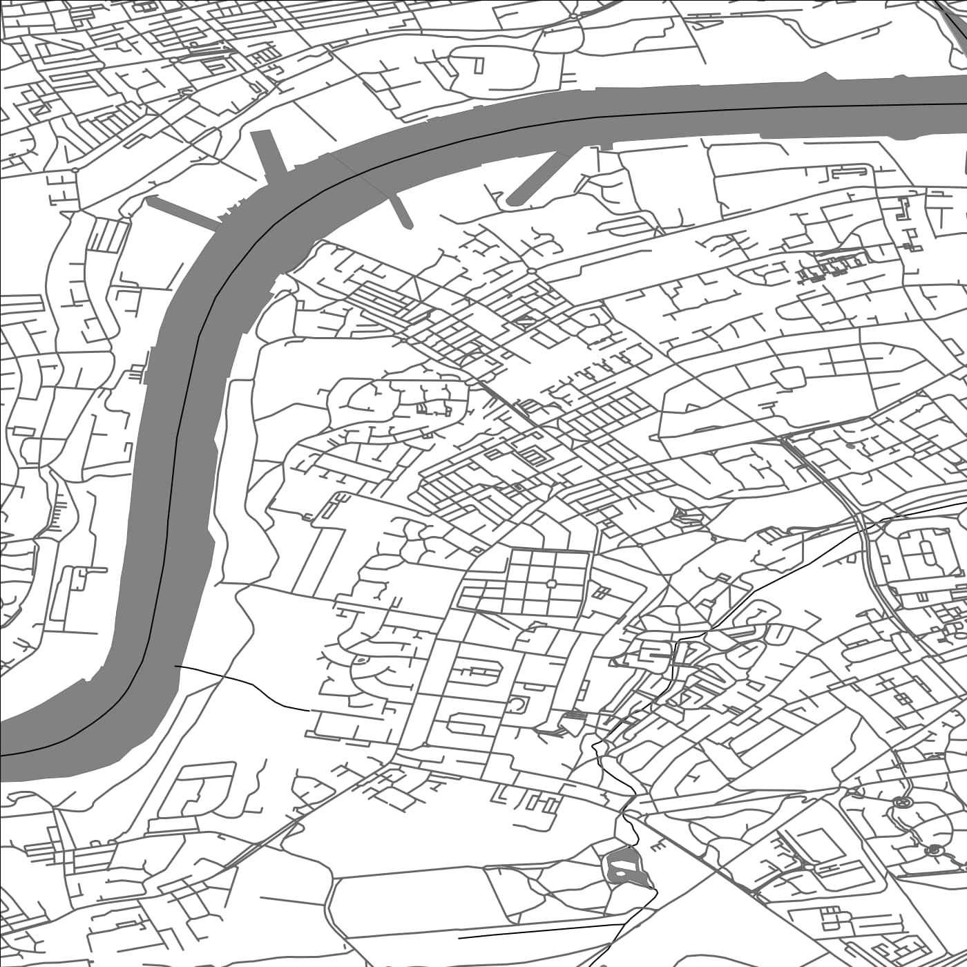 ROAD MAP OF HEBBURN, UNITED KINGDOM BY MAPBAKES