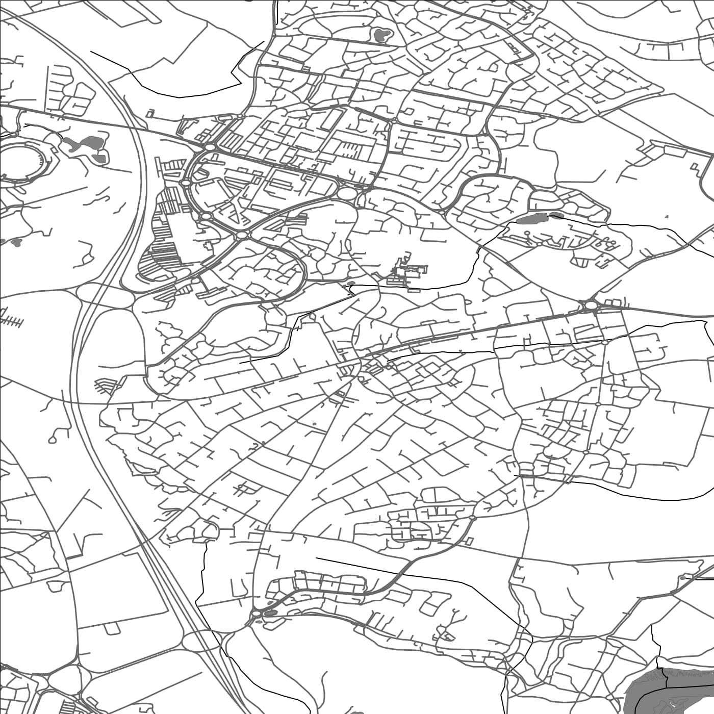 ROAD MAP OF HEDGE END, UNITED KINGDOM BY MAPBAKES