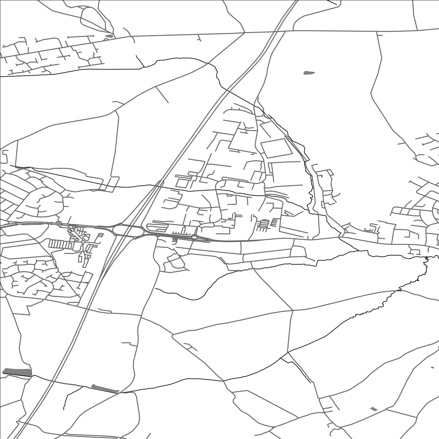 ROAD MAP OF HELLABY, UNITED KINGDOM BY MAPBAKES