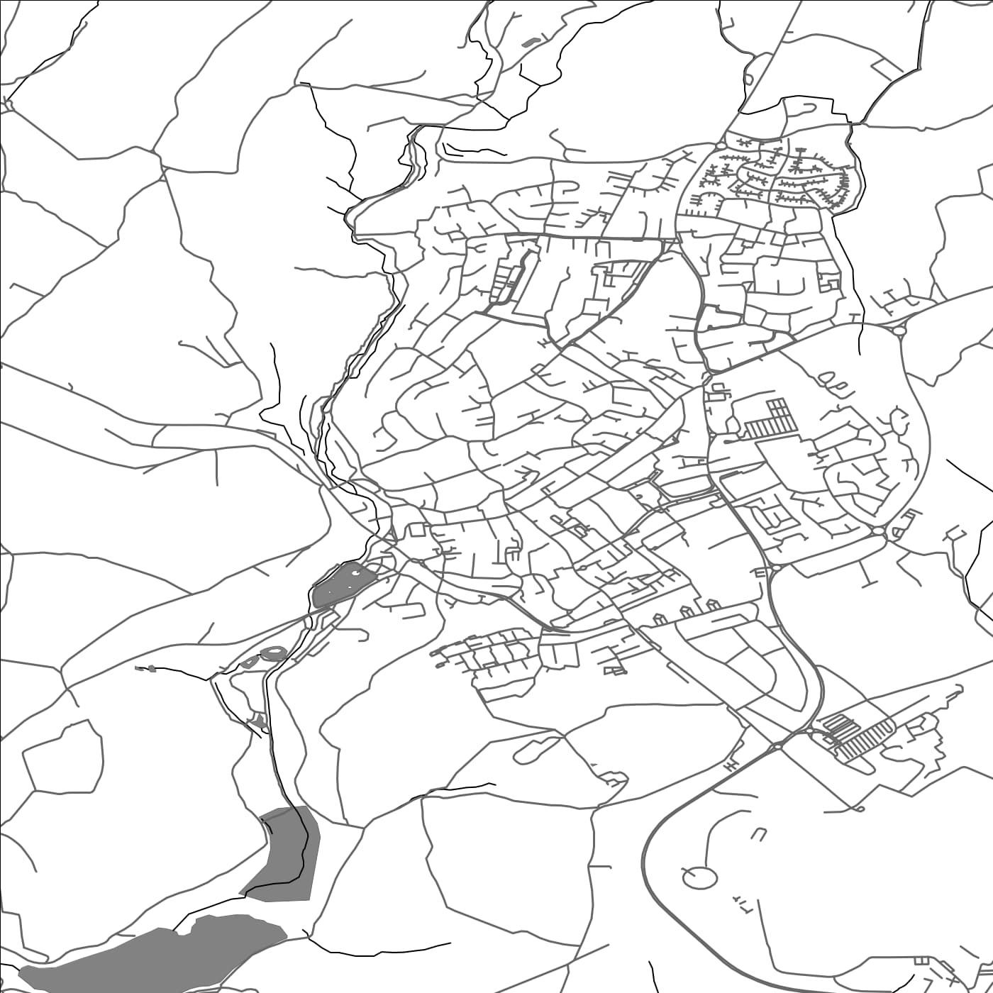 ROAD MAP OF HELSTON, UNITED KINGDOM BY MAPBAKES