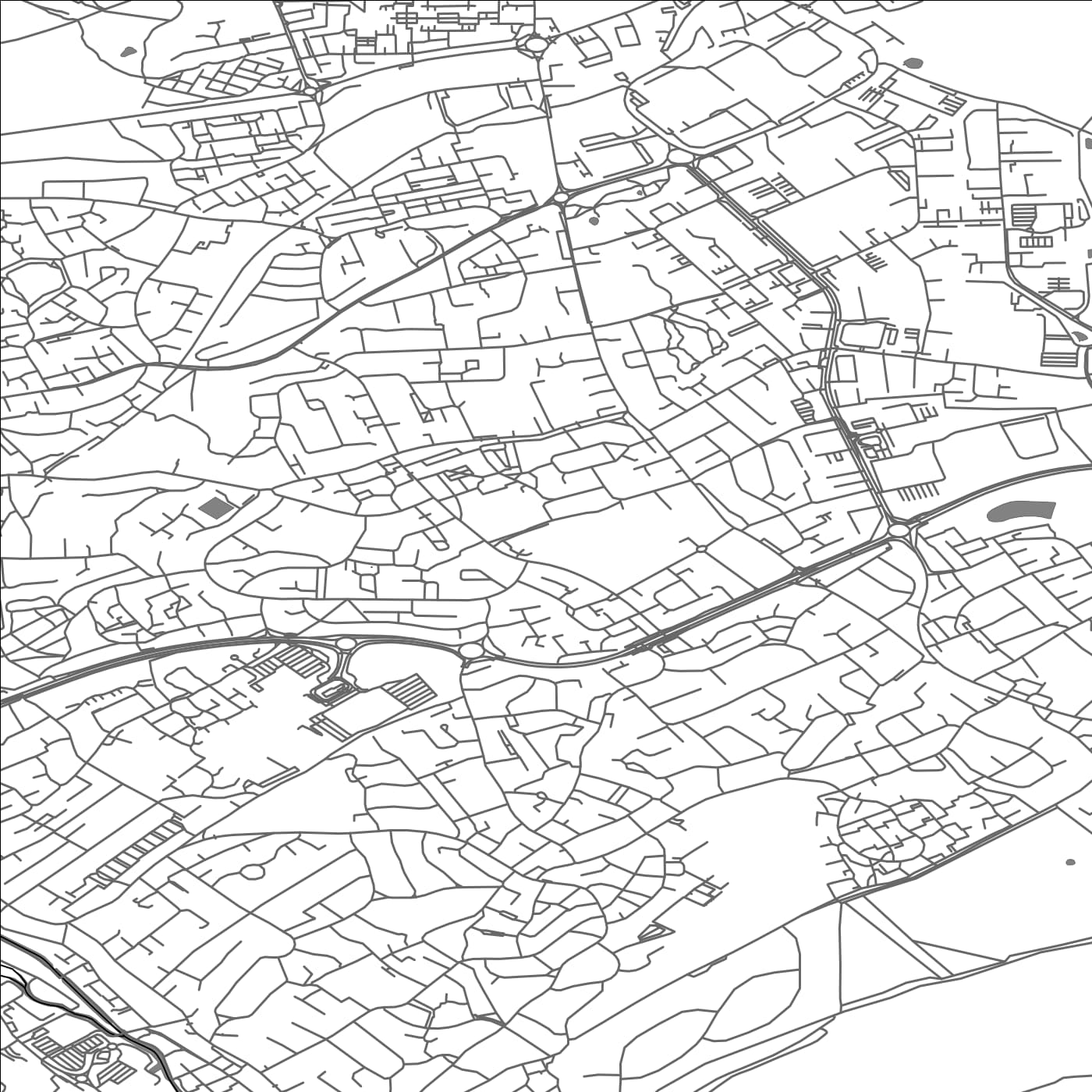 ROAD MAP OF HEMEL HEMPSTEAD, UNITED KINGDOM BY MAPBAKES