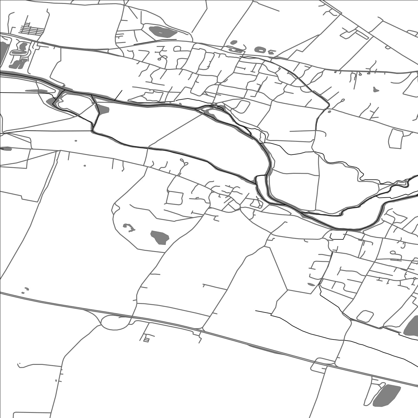 ROAD MAP OF HEMINGFORD ABBOTS, UNITED KINGDOM BY MAPBAKES