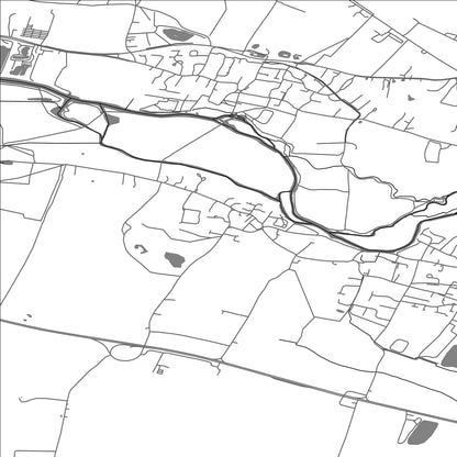 ROAD MAP OF HEMINGFORD ABBOTS, UNITED KINGDOM BY MAPBAKES