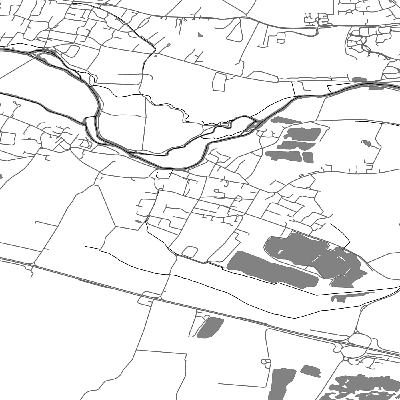 ROAD MAP OF HEMINGFORD GREY, UNITED KINGDOM BY MAPBAKES