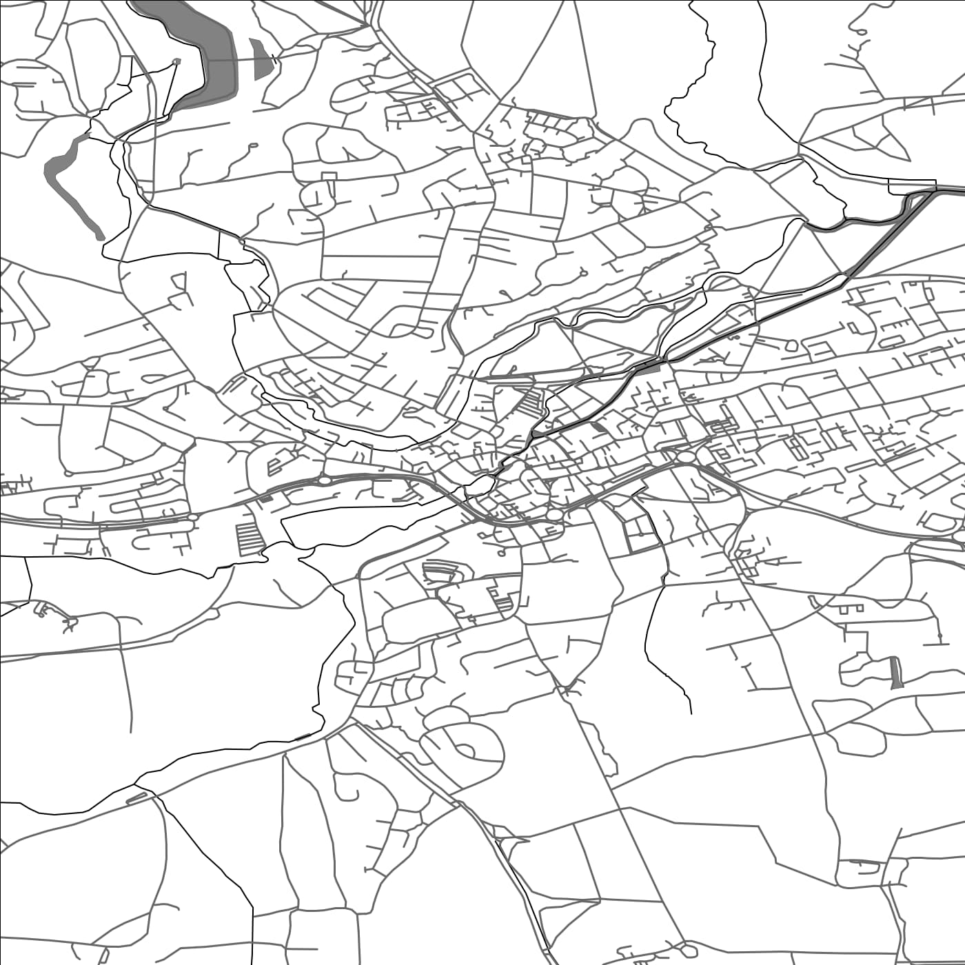 ROAD MAP OF HERTFORD, UNITED KINGDOM BY MAPBAKES